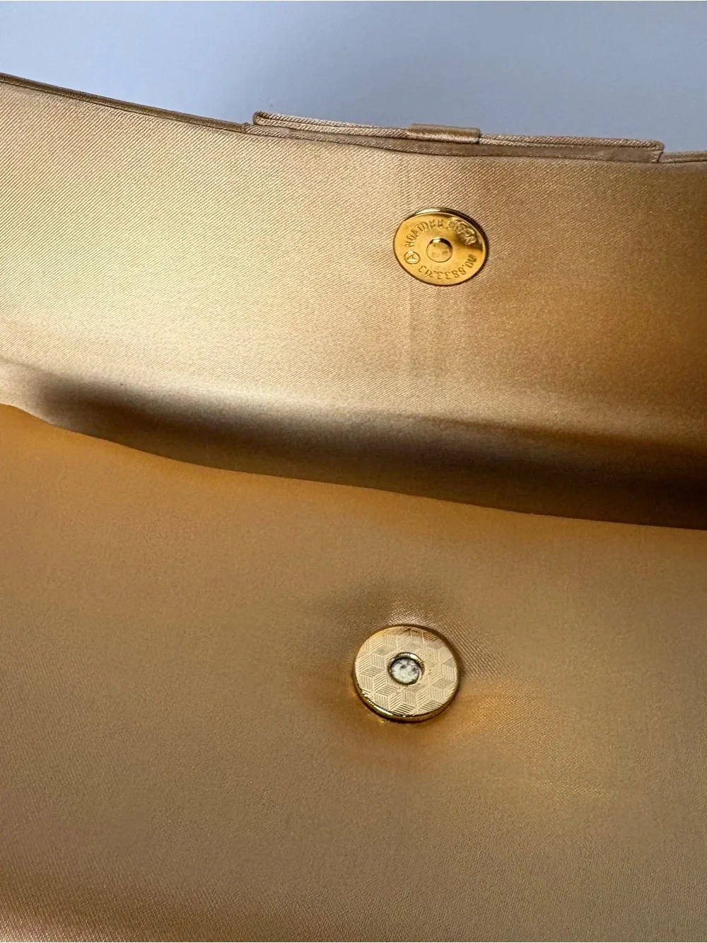 NWT- Valerie Stevens gold satin convertible evening clutch